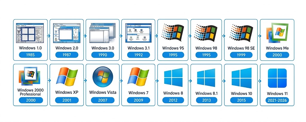 WINDOWS A TRAVÉS DE LOS AÑOS: LA EVOLUCIÓN DEL SISTEMA OPERATIVO QUE CAMBIÓ EL MUNDO.